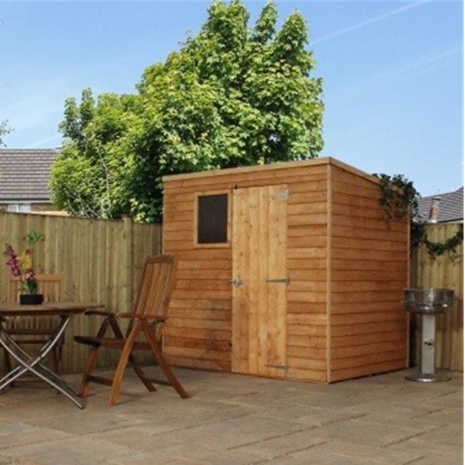 7 x 5 Cambridge Overlap Pent Shed With Single Door + 1 Window (10mm