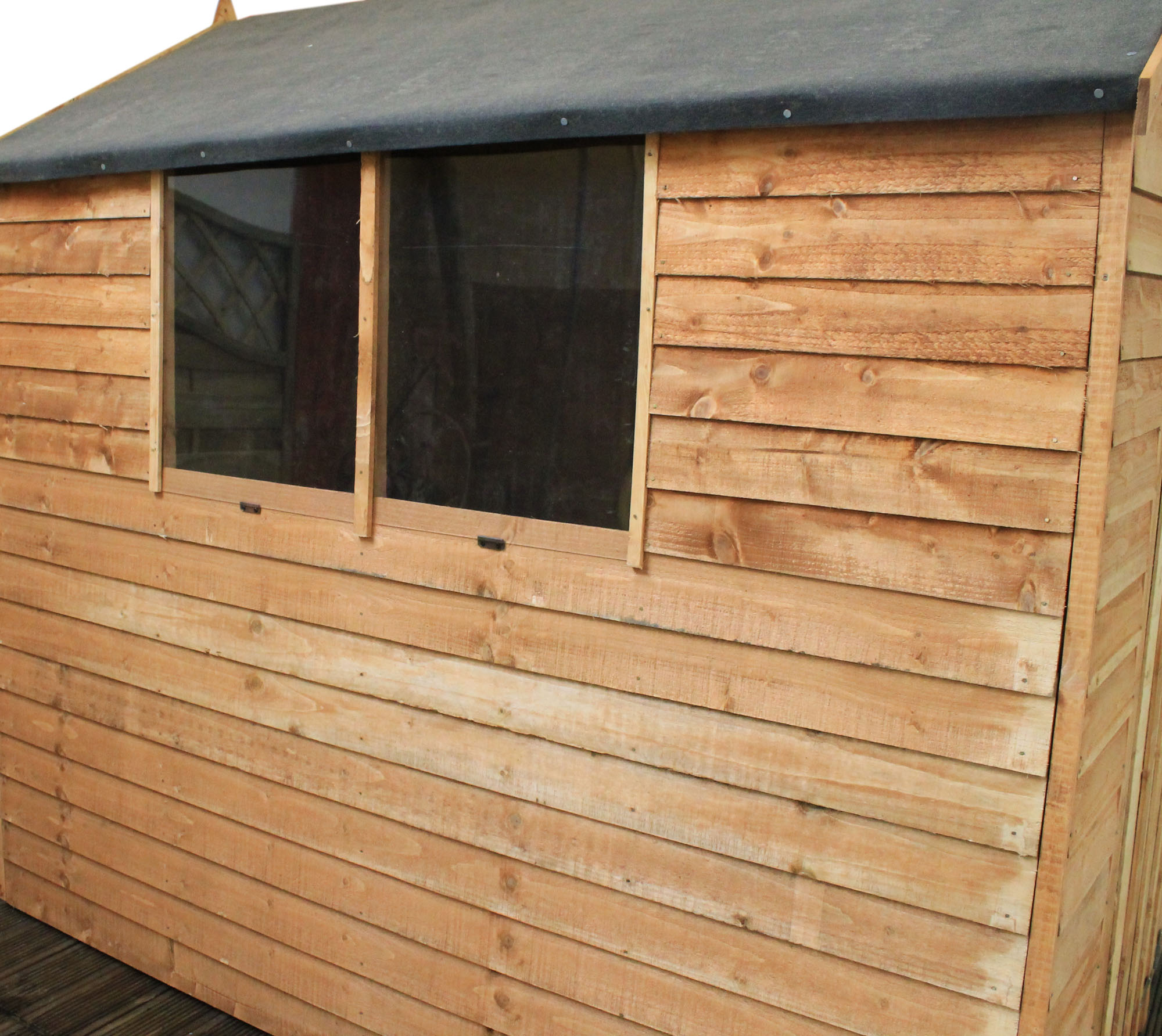 7 x 5 overlap apex shed with single door + 2 windows 10mm