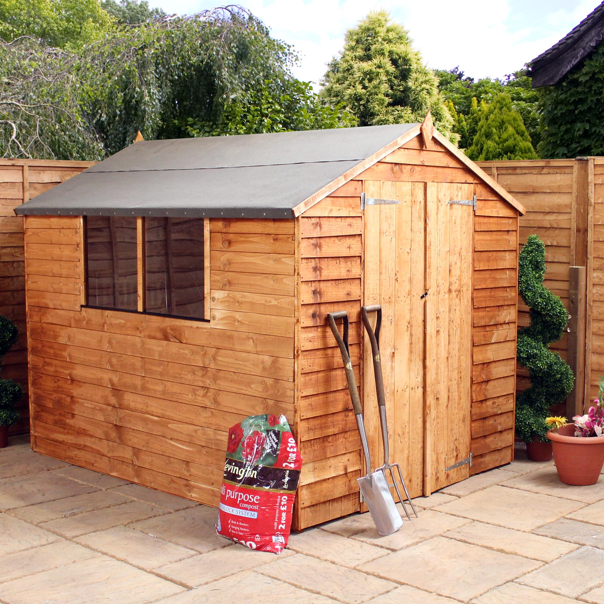 **FLASH REDUCTION** 8 x 6 Overlap Apex Shed With Double 