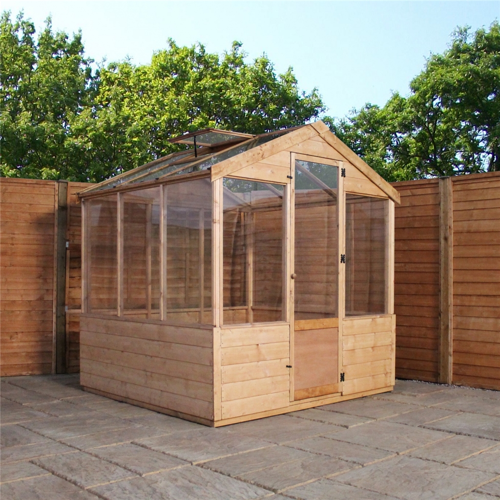 4 x 6 - wooden value greenhouse - 48hr + sat delivery