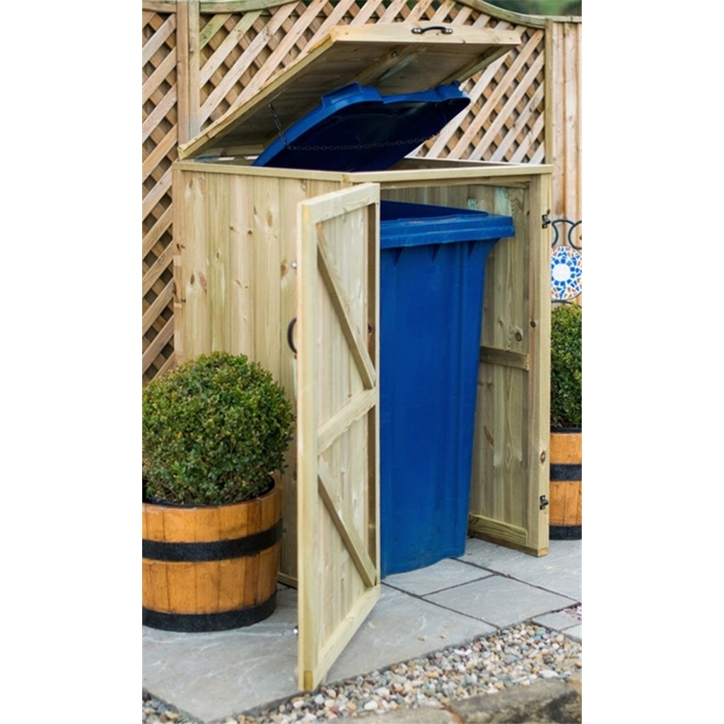 Single Redwood Pressure Treated Wheelie Bin Store 240 Litre Bin