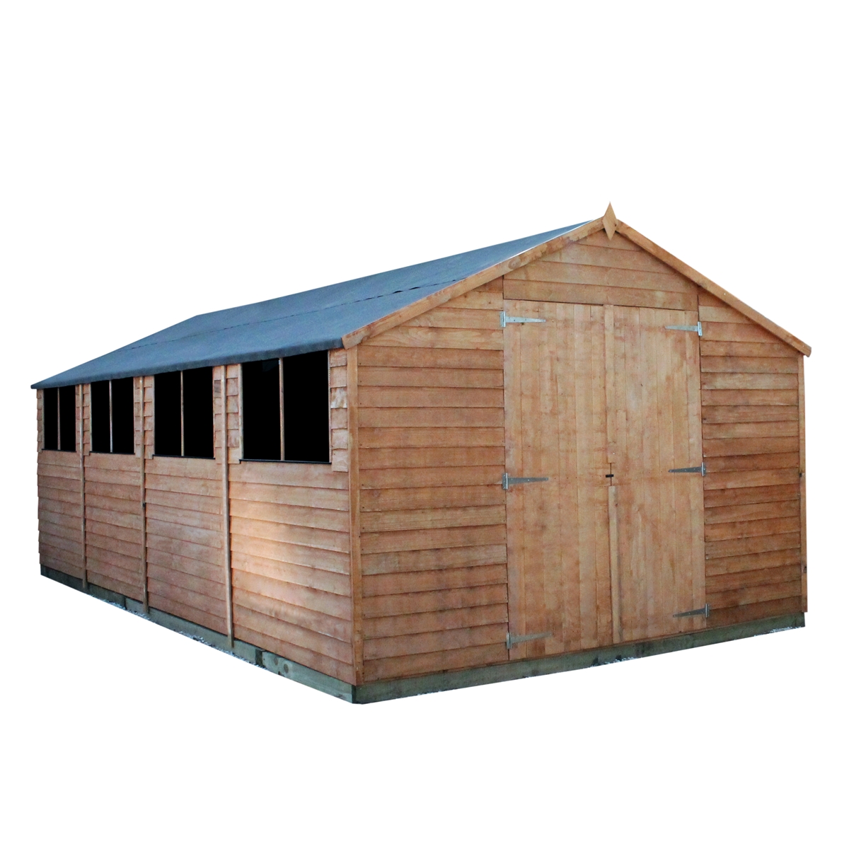 INSTALLED 20 x 10 Overlap Apex Workshop With Double Doors 