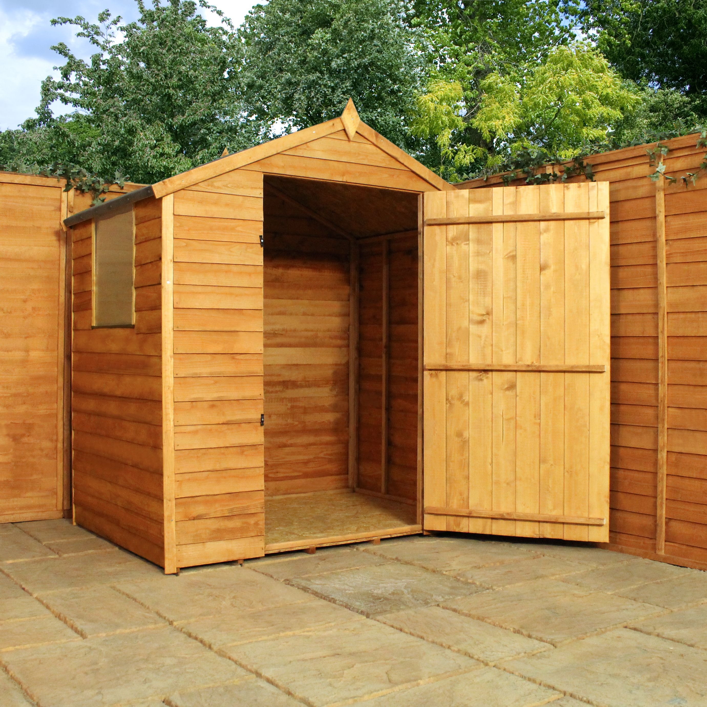 INSTALLED 3 x 6 Overlap Apex Shed With Single Door + 1 Window (10mm