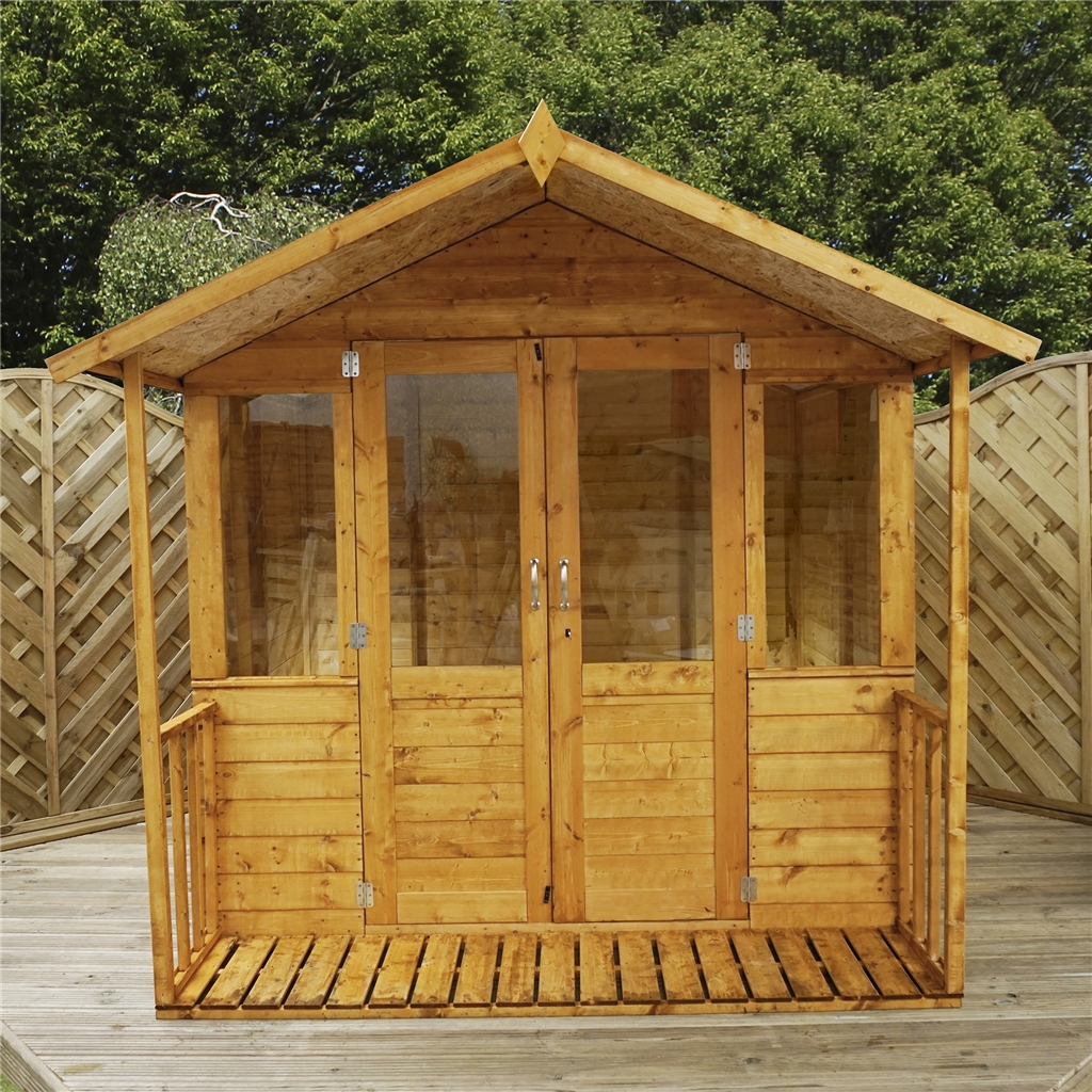 INSTALLED 7 x 8 Devon Summerhouse (1/2 Styrene Glazed Doors) INCLUDES