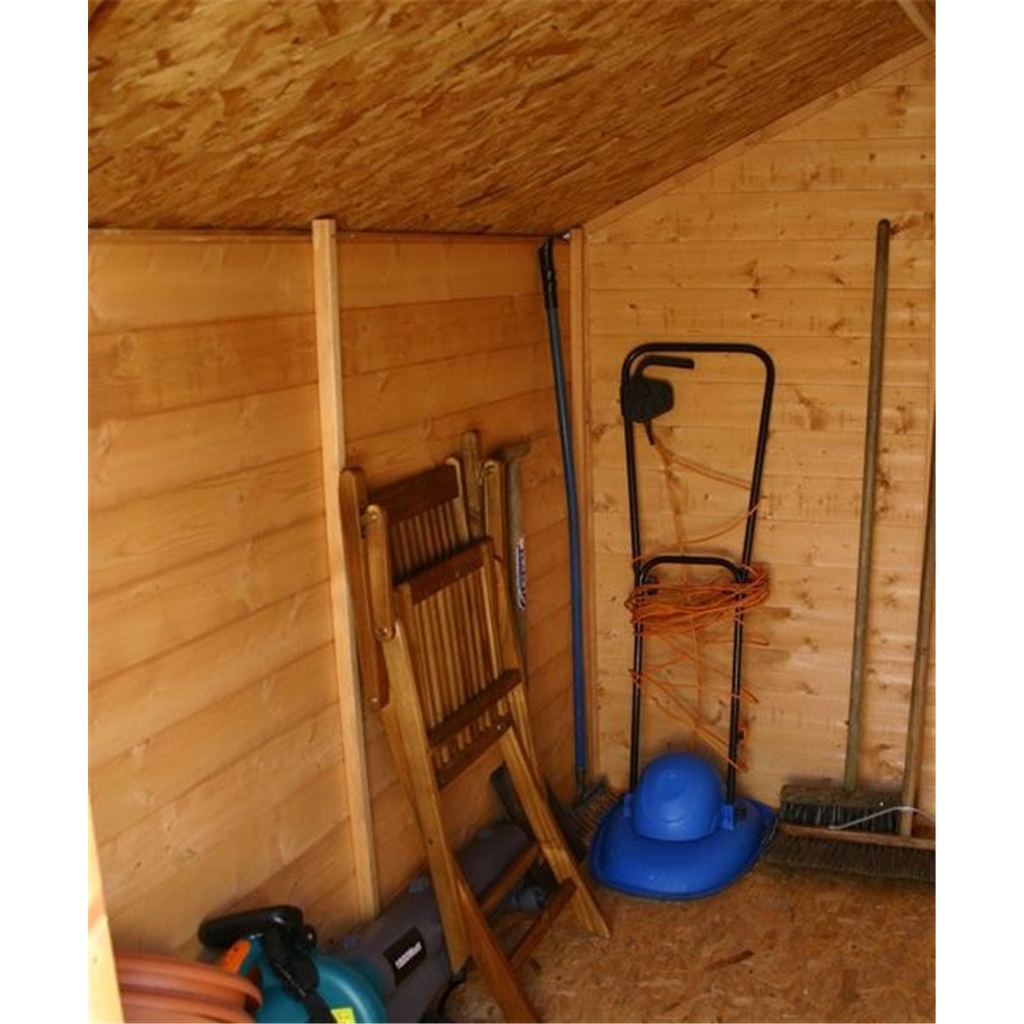 8 x 6 Tongue and Groove Pent Shed With Single Door + 1 Window (solid