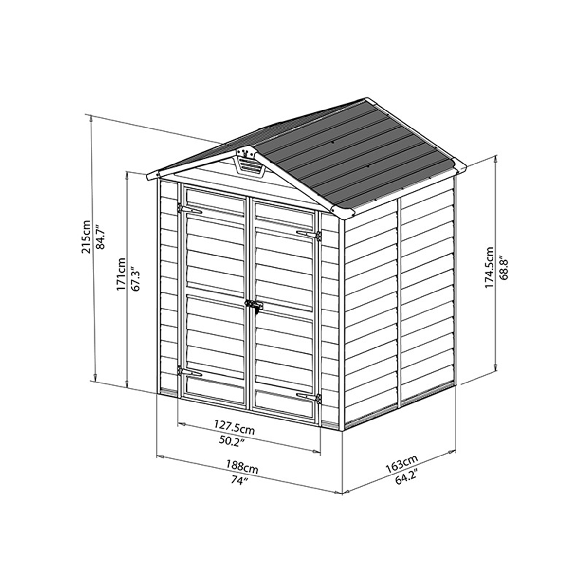 INSTALLED 5 x 6 Plastic Apex Shed (1.53m x 1.85m) *INCLUDES
