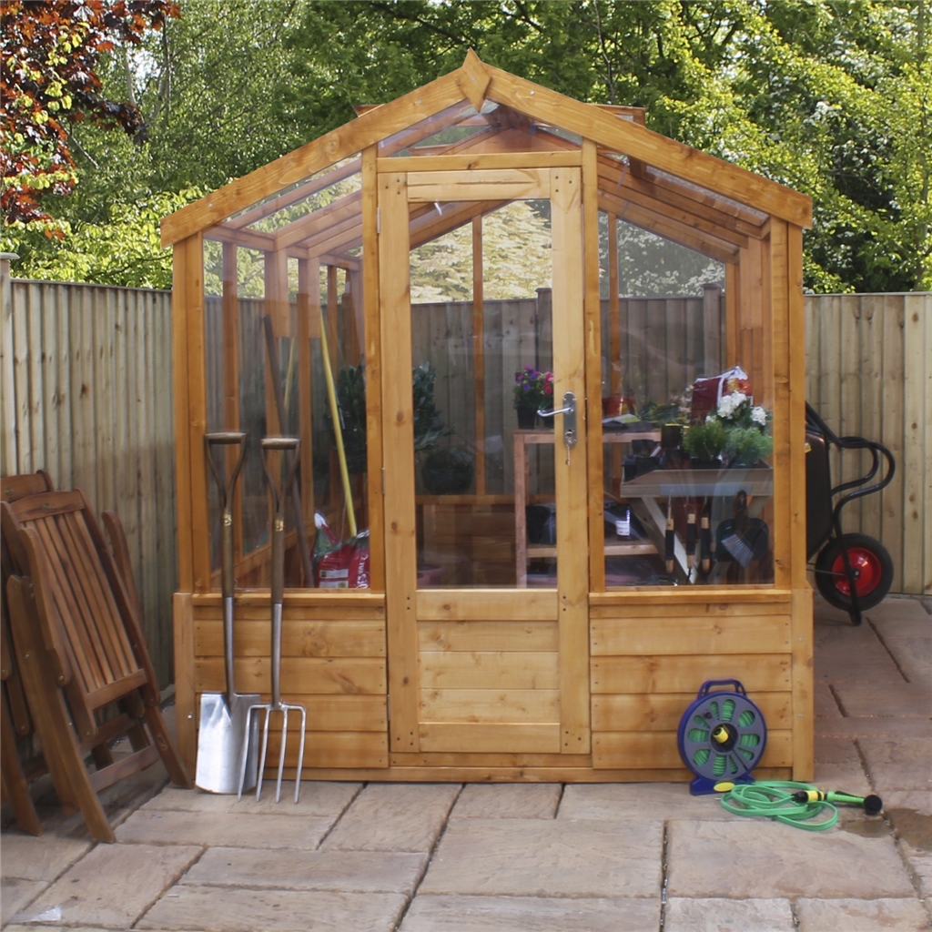 INSTALLED 6 x 10 Premier Styrene Glazed Tongue and Groove Greenhouse
