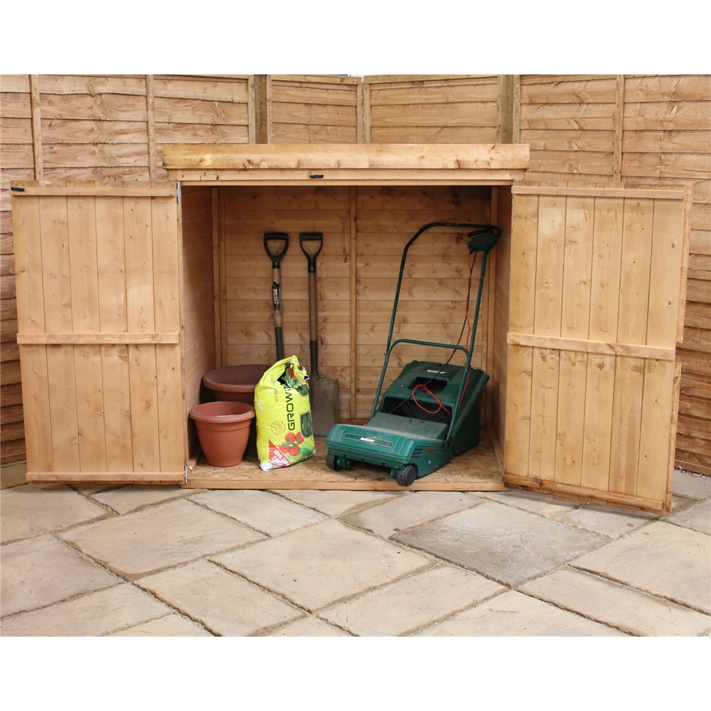 5 x 3 Wooden Tongue and Groove Pent Mower Shed with Double 