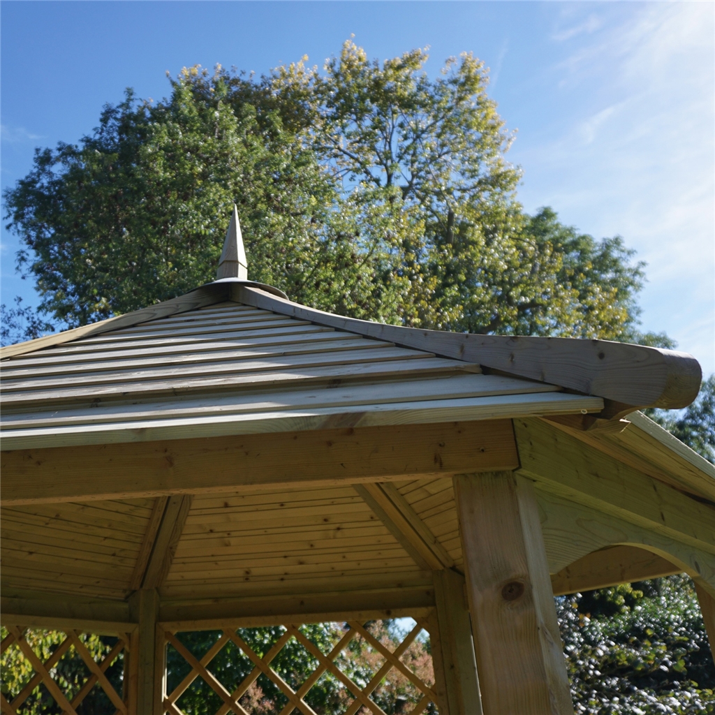 9' 3" x 9' 3" Diagonal Pressure Treated Trellis Gazebo (2.8m x 2.8m