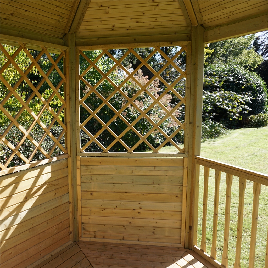 9' 3" x 9' 3" Diagonal Pressure Treated Trellis Gazebo (2.8m x 2.8m