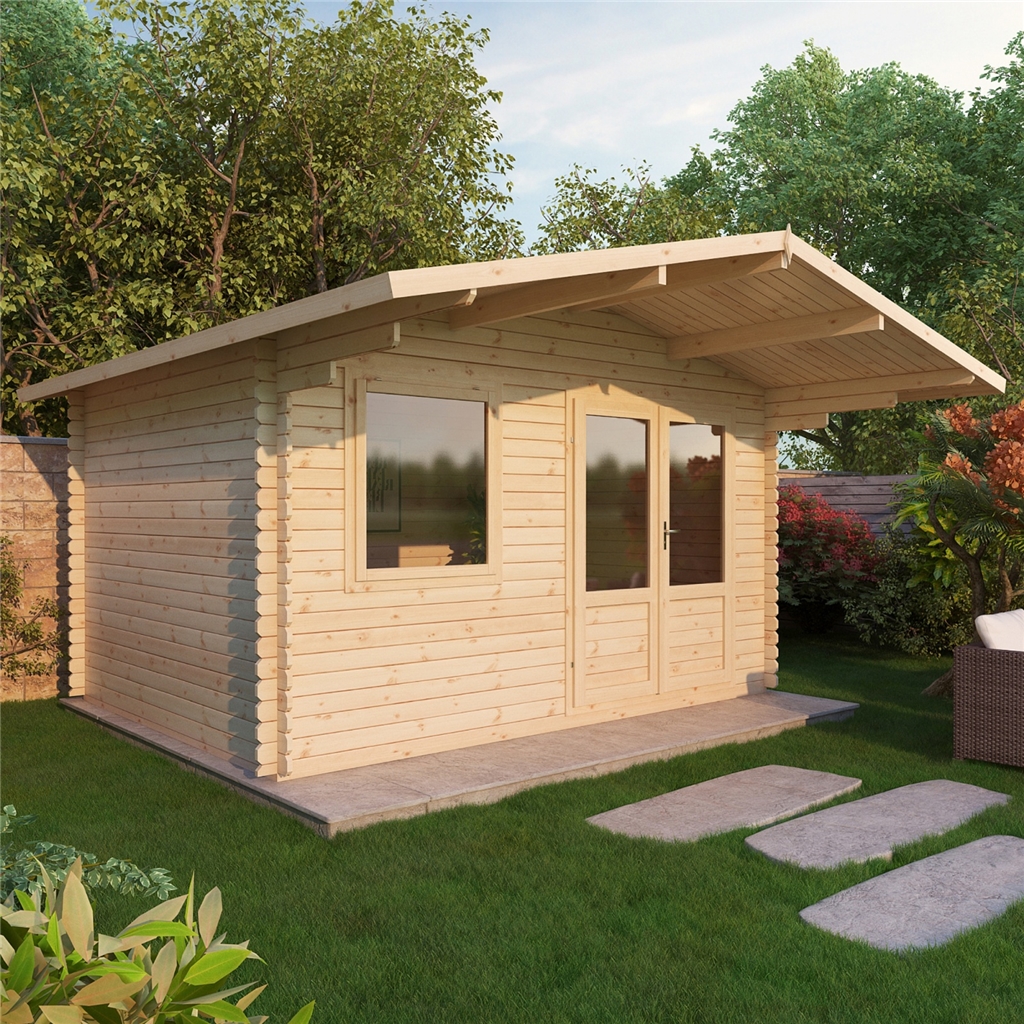 4m x 3m 13 x 10 apex log cabin double glazing + free