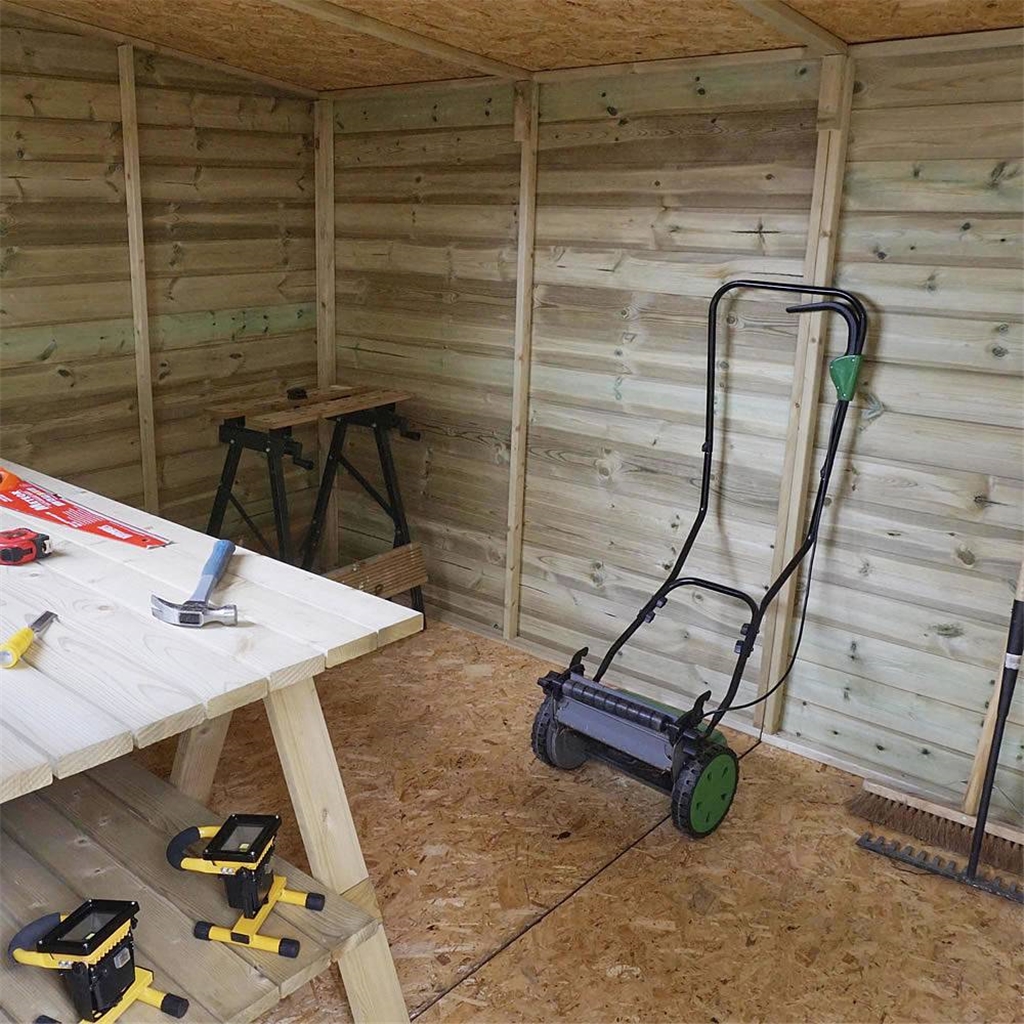 12 x 8 Warwick Shiplap Pressure Treated Pent Shed ShedsFirst