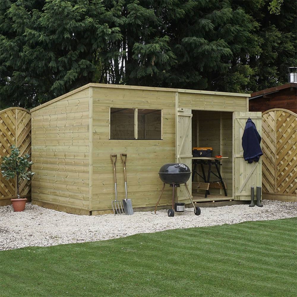 12 x 6 Warwick    Shiplap Pressure Treated Pent Shed | ShedsFirst