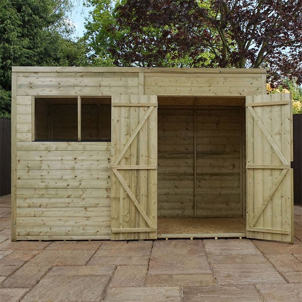 10 x 5 Warwick Shiplap Pressure Treated Pent Shed ShedsFirst