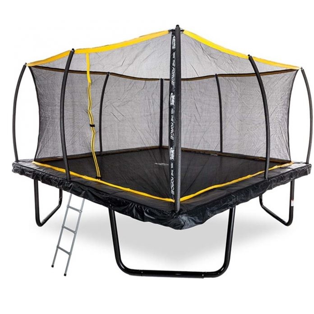 INSTALLED 8ft x 12ft Elite Rectangular Trampoline Including a Enclosure
