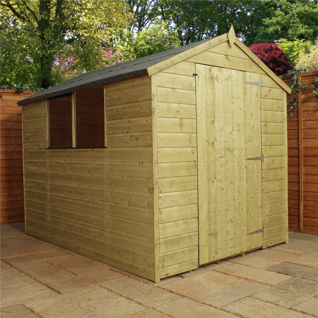 8 x 6 pressure treated tongue and groove apex shed