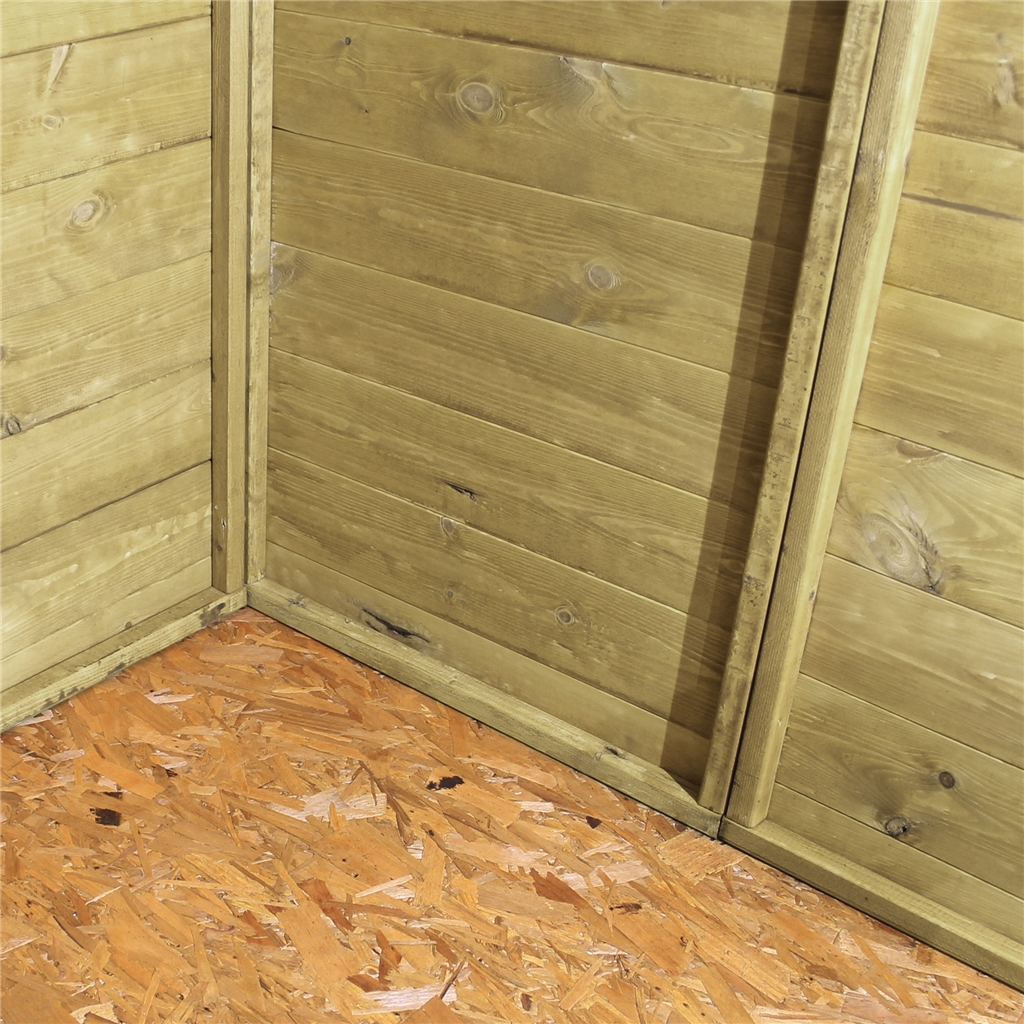 12 x 8 Pressure Treated Tongue and Groove Apex Shed ShedsFirst