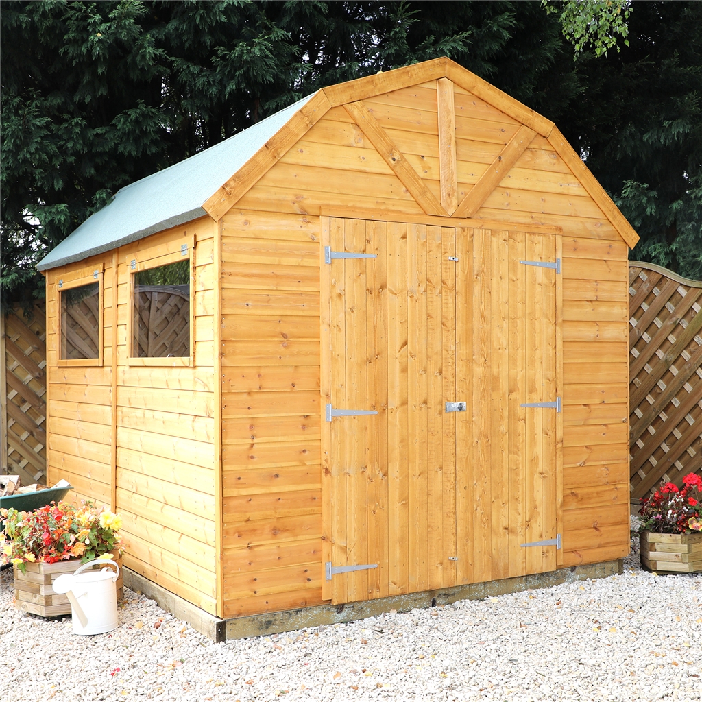 10 x 8 deluxe tongue and groove dutch barn with double