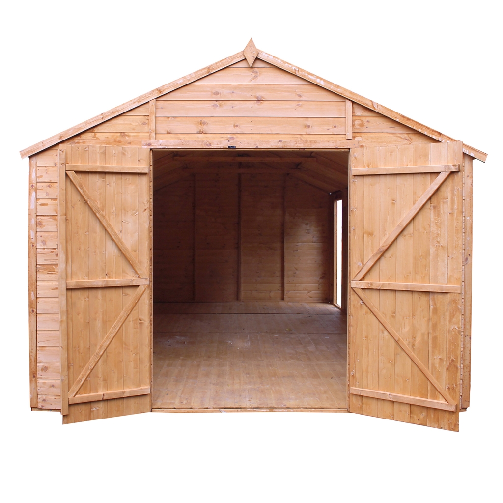 INSTALLED 20 x 10 Overlap Apex Workshop With Double Doors ... 20 x 10 Deluxe Tongue and Groove Workshop With Double ...