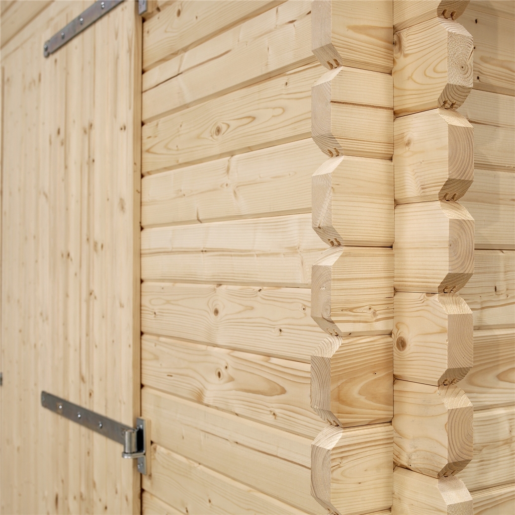 *DISCO 2/1/19* 4m x 5.6m Pent Garage Log Cabin (44mm Tongue and Groove