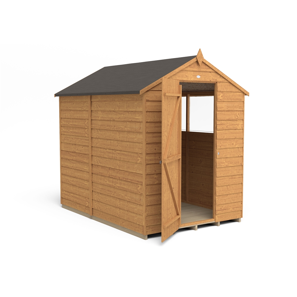 5ft x 7ft (1.5m x 2.1m) Overlap Apex Shed With Single Door 