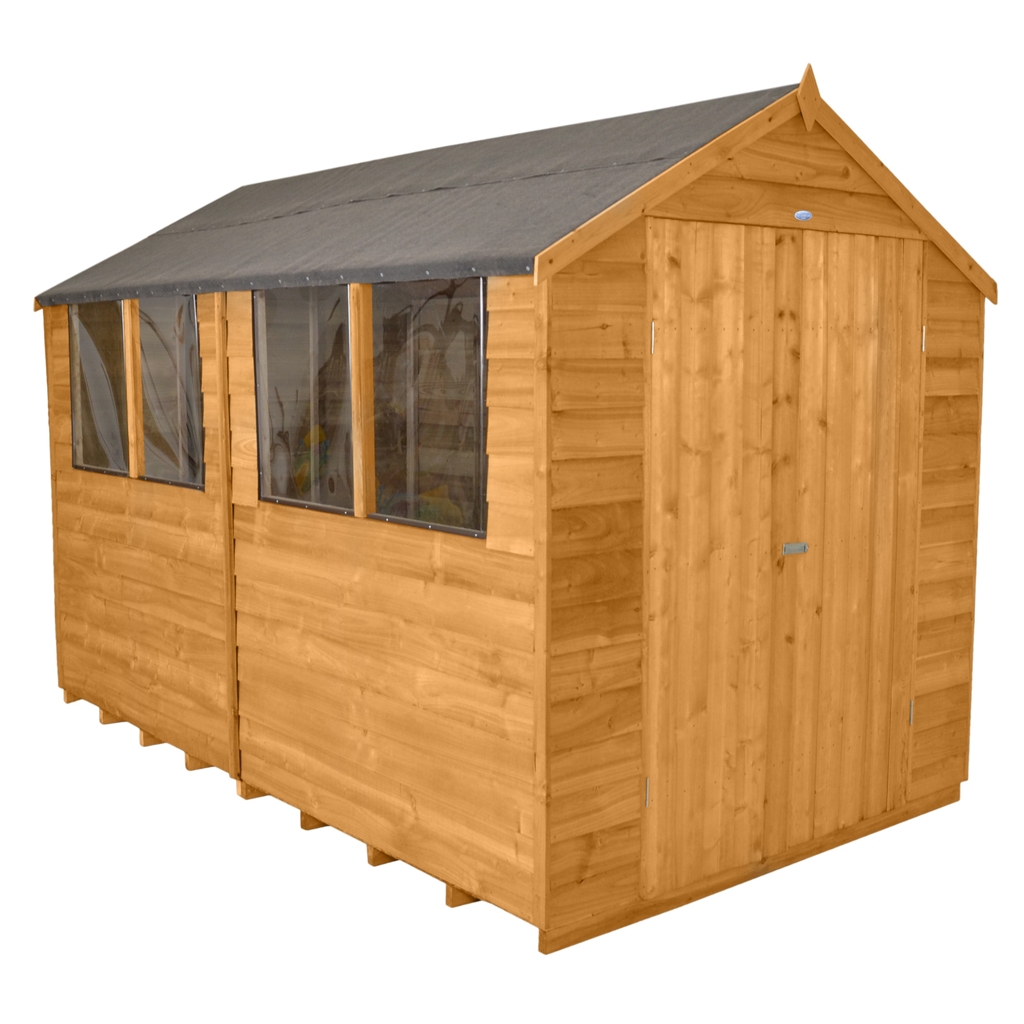 10 x 8 3.1m x 2.6m overlap apex wooden garden shed with