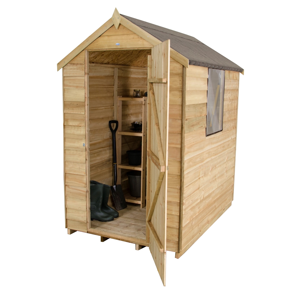 6 x 4 1.8m x 1.3m pressure treated overlap apex wooden