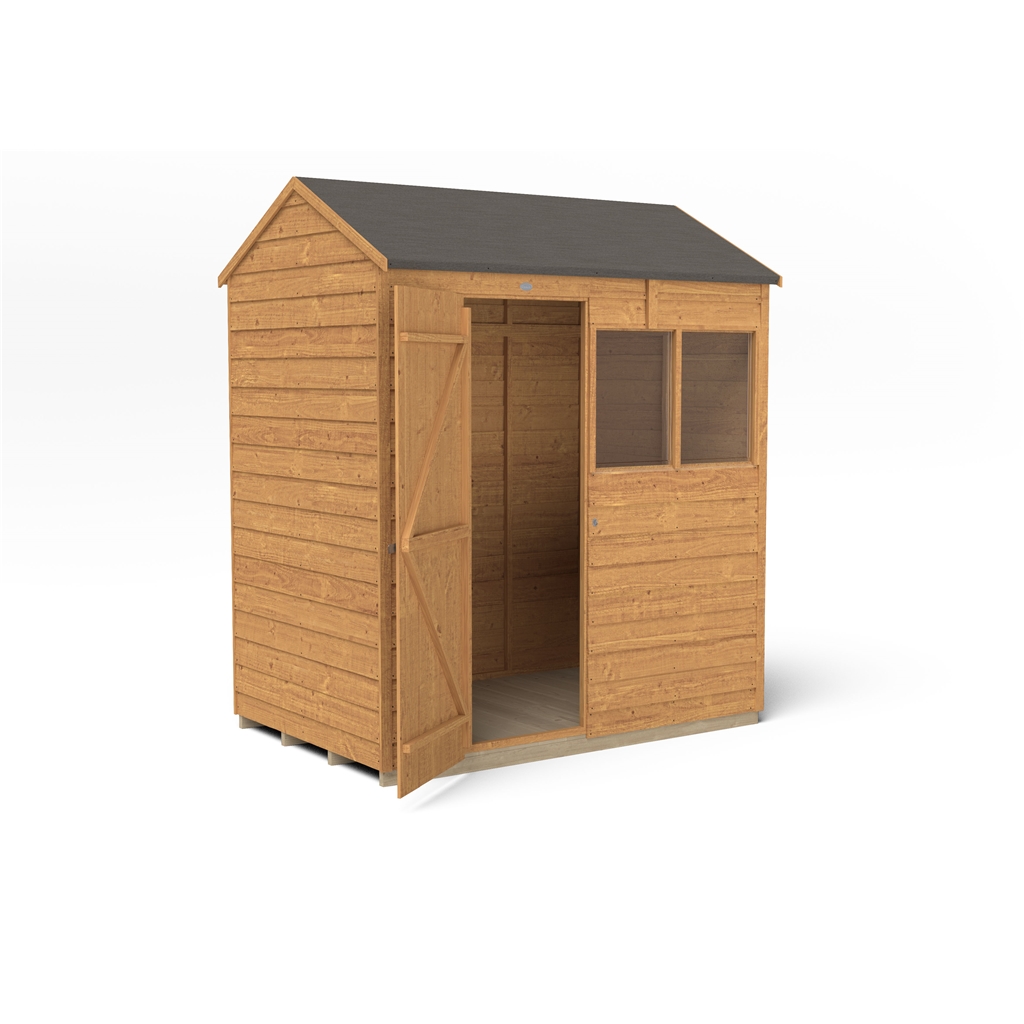 4ft x 6ft reverse overlap apex shed - dip treated 1.3m x