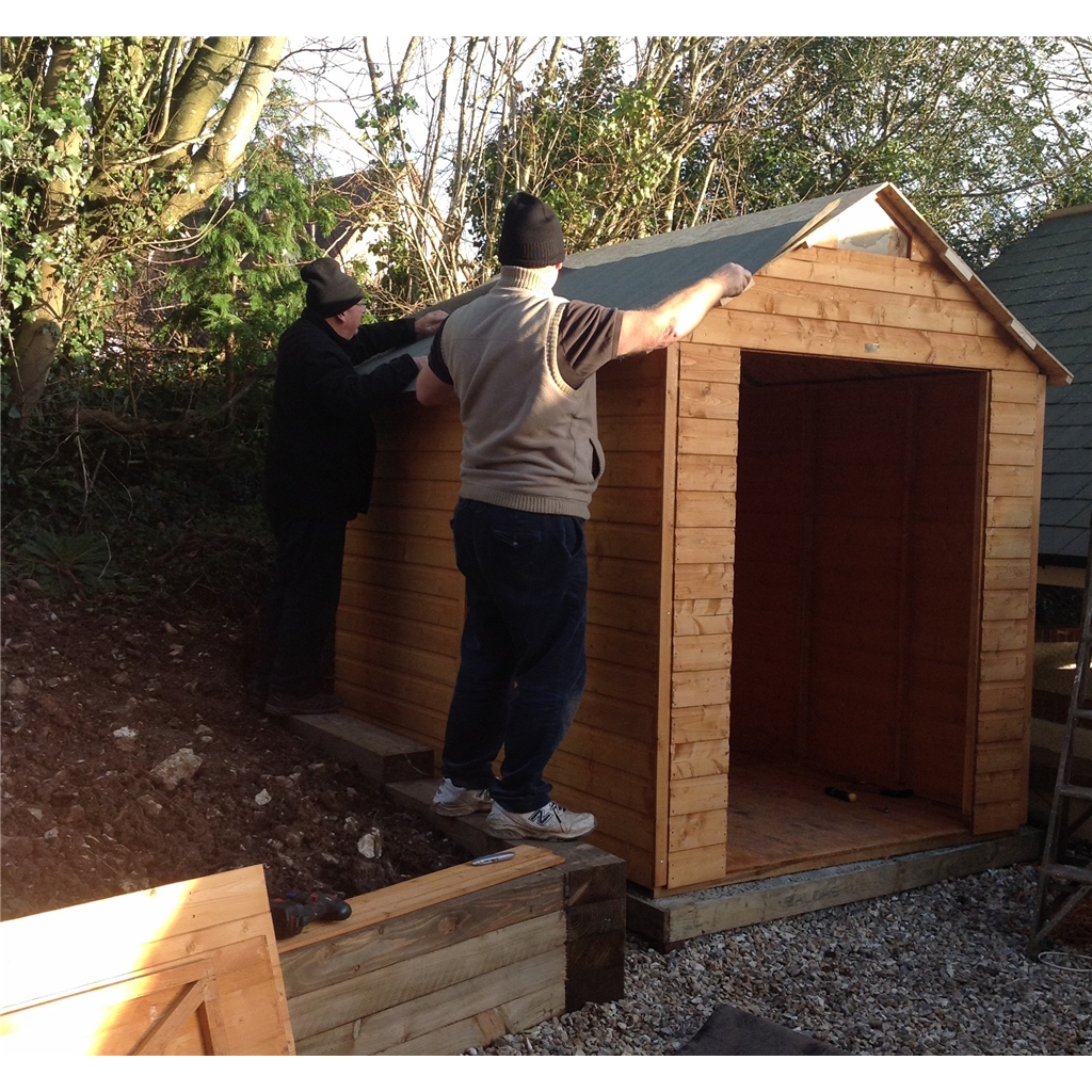 INSTALLED 8 x 6 Security Tongue and Groove Shed (12mm Tongue and Groove Floor) INCLUDES