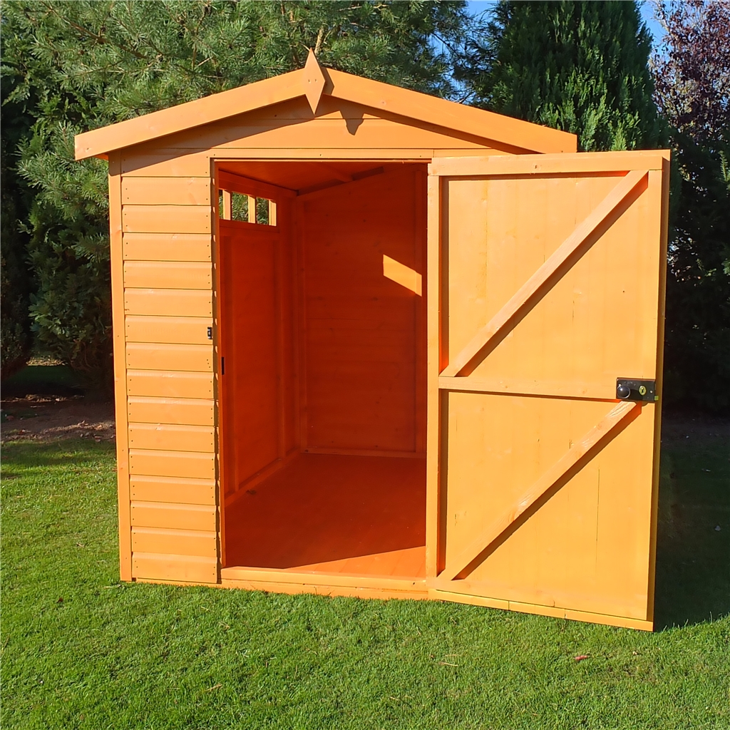 8 X 6 Tongue And Groove Security Apex Garden Wooden Shed / High Level Windows 8 X 6 Tongue And Groove Security Apex Garden Wooden Shed / High Level Windows