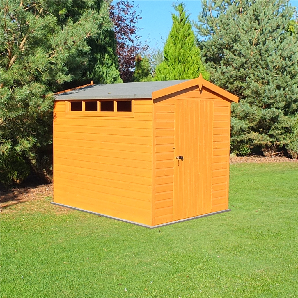 Installed 8 X 6 (2.39m X 1.79m) Tongue And Groove Security Apex Wooden Shed High Level Installed 8 X 6 (2.39m X 1.79m) Tongue And Groove Security Apex Wooden Shed High Level