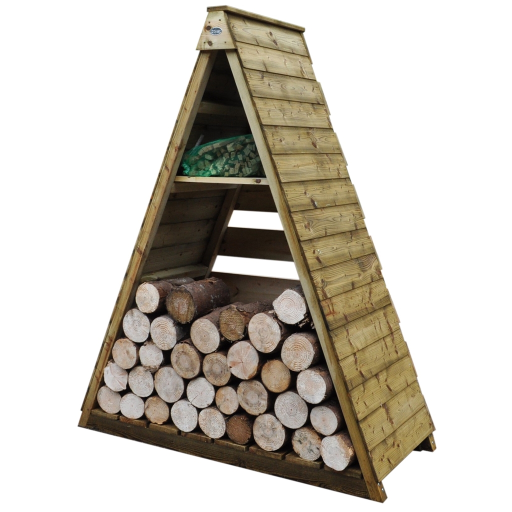 4.8ft x 2.1ft Pressure Treated Triangular Log Store (1.5m 