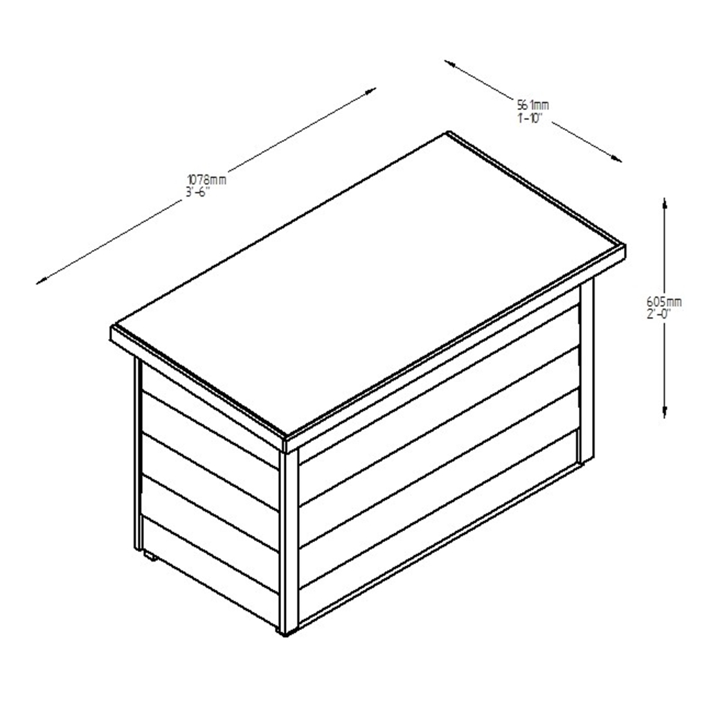 Garden Storage Box Dip Treated (1.1m X 0.6m) ShedsFirst