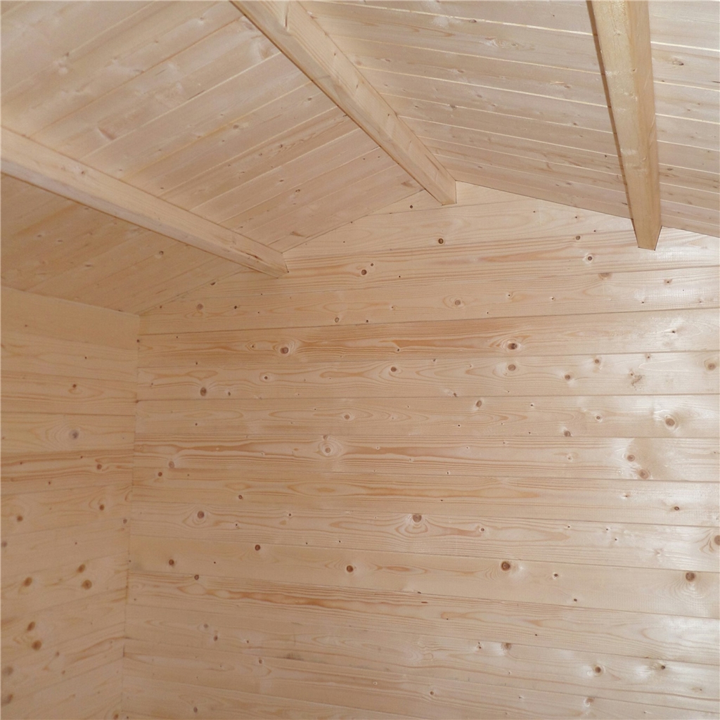 2 4m X 2 4m Premier Log Cabin With Half Glazed Single Door Opening 