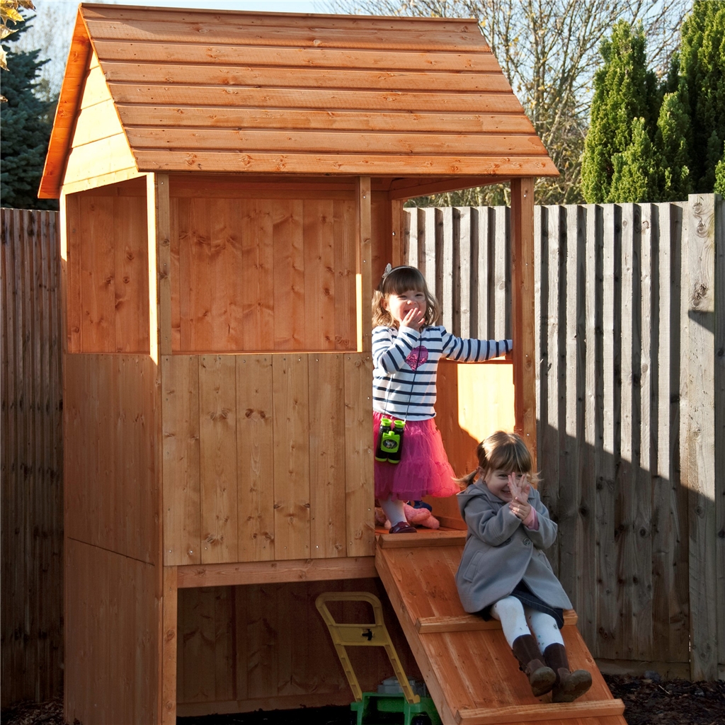 INSTALLED 4 x 4 (1.20m x 1.20m) Raised Lookout Playhouse INSTALLATION