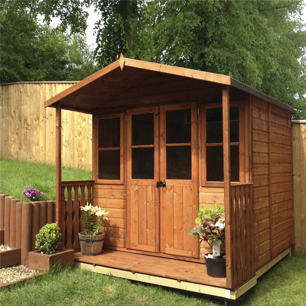 Installed 7 X 7 (2.05m X 1.55m) Premier Wooden Summerhouse Double Doors Side Windows Installed 7 X 7 (2.05m X 1.55m) Premier Wooden Summerhouse Double Doors Side Windows