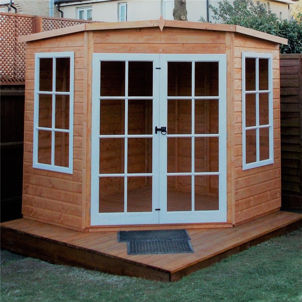 Installed 7 X 7 (1.98m X 2.05m) Premier Corner Wooden Summerhouse