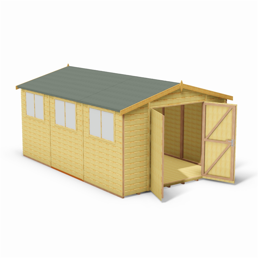 15 X 10 Tongue And Groove Wooden Garden Shed / 12mm Tongue And Groove Floor And 15 X 10 Tongue And Groove Wooden Garden Shed / 12mm Tongue And Groove Floor And