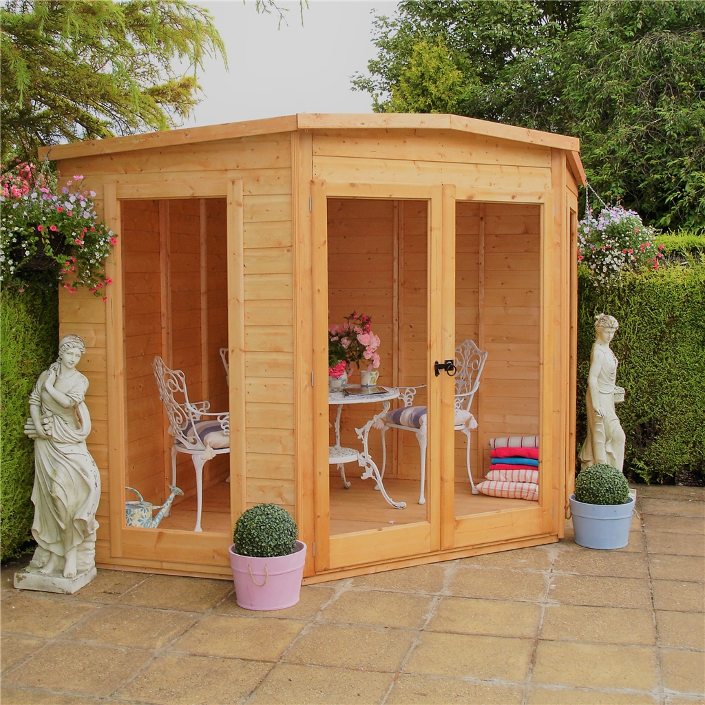 Installed 8 X 8 (2.25m X 2.25m) Premier Corner Wooden Summerhouse
