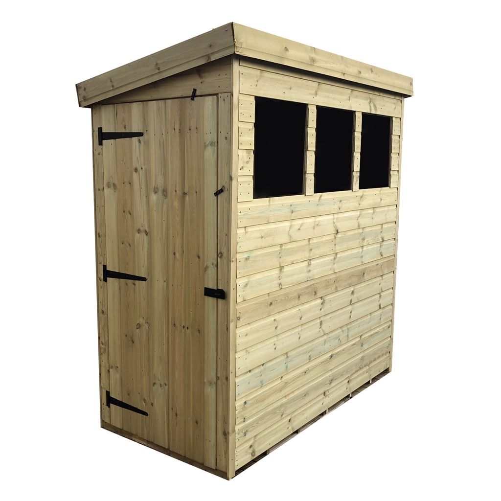 INSTALLED 10 x 3 Pressure Treated Tongue And Groove Pent Shed With 3 ...