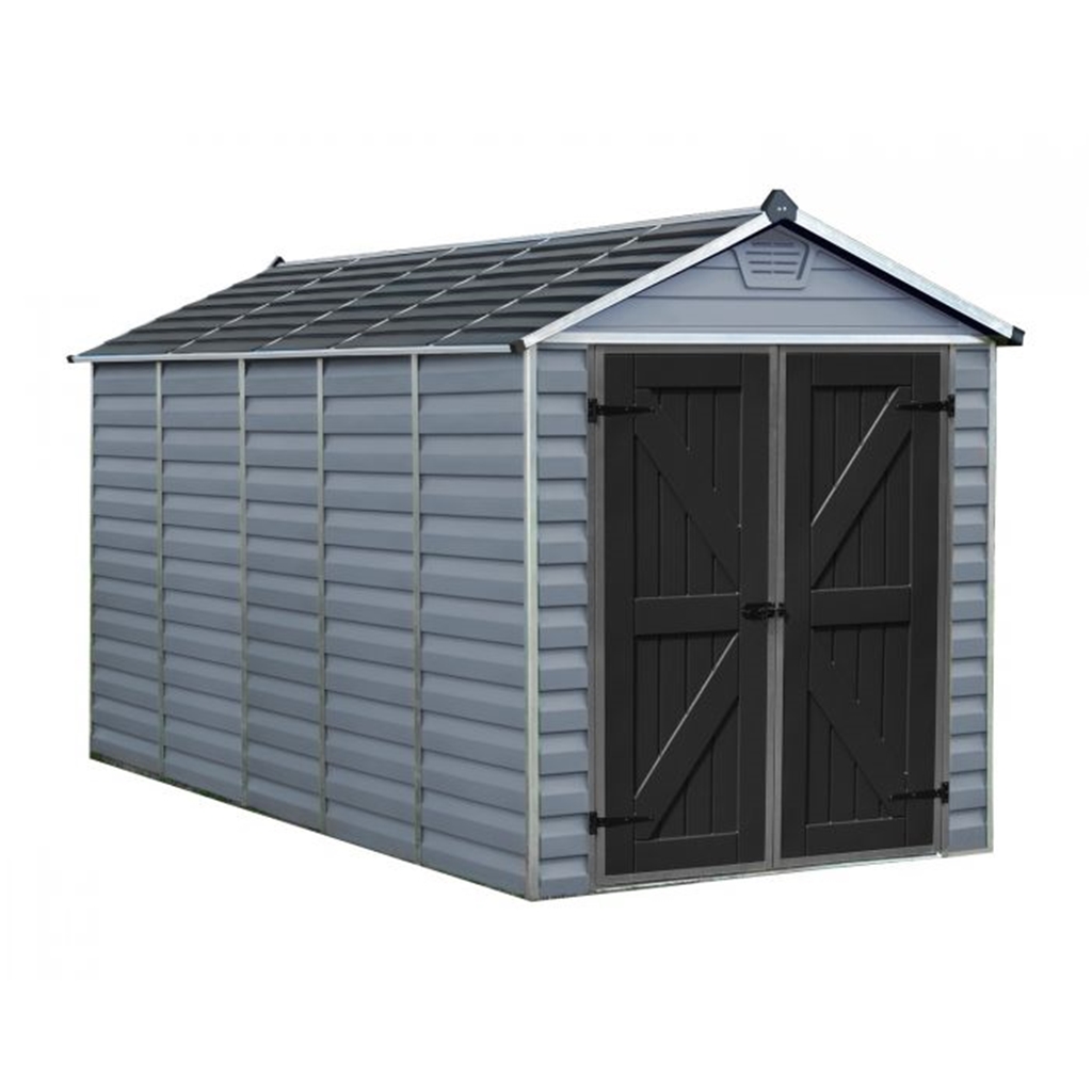 12 x 6 (3.78m x 1.85m) Double Door Apex Plastic Shed with Skylight