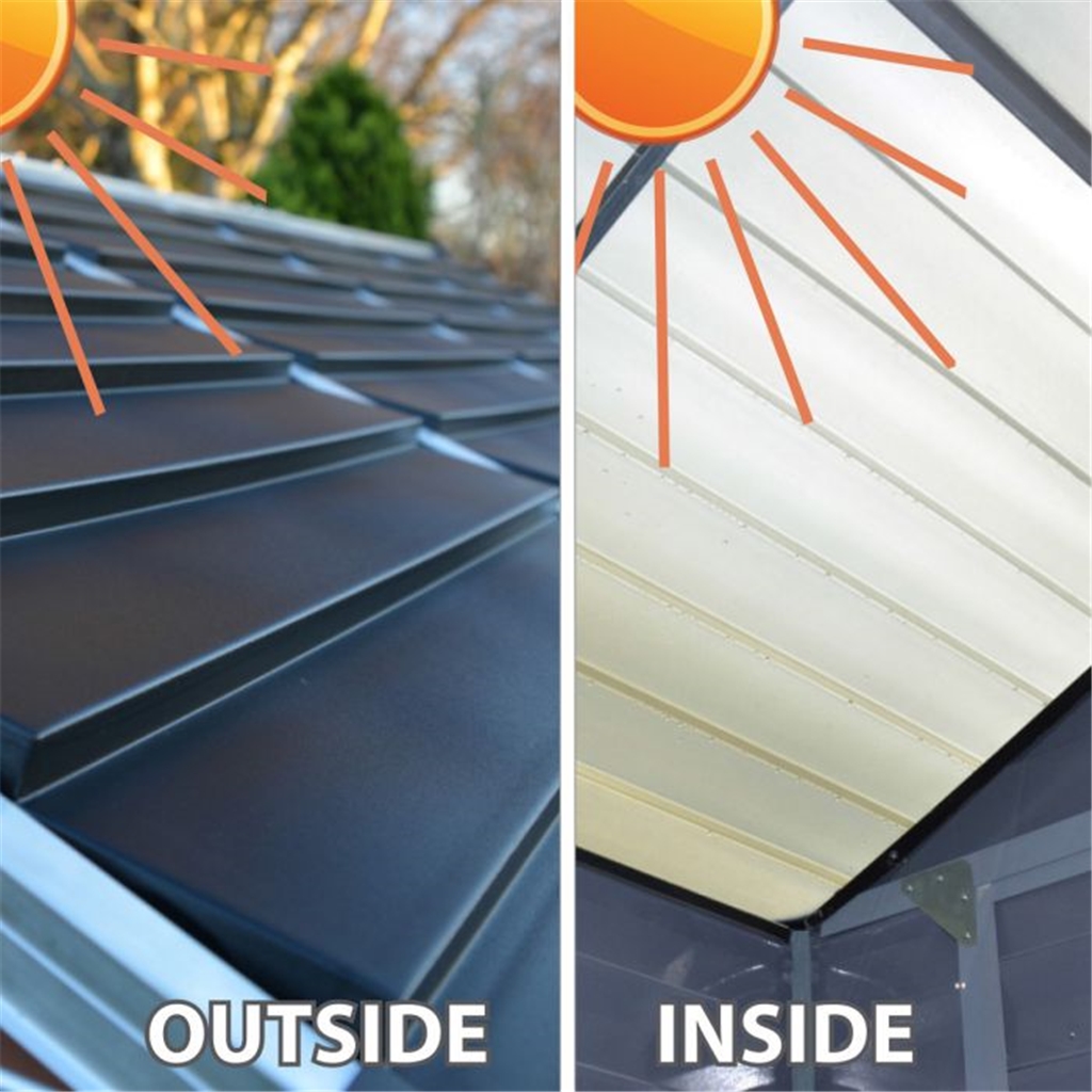 12 x 6 (3.78m x 1.85m) Double Door Apex Plastic Shed with Skylight