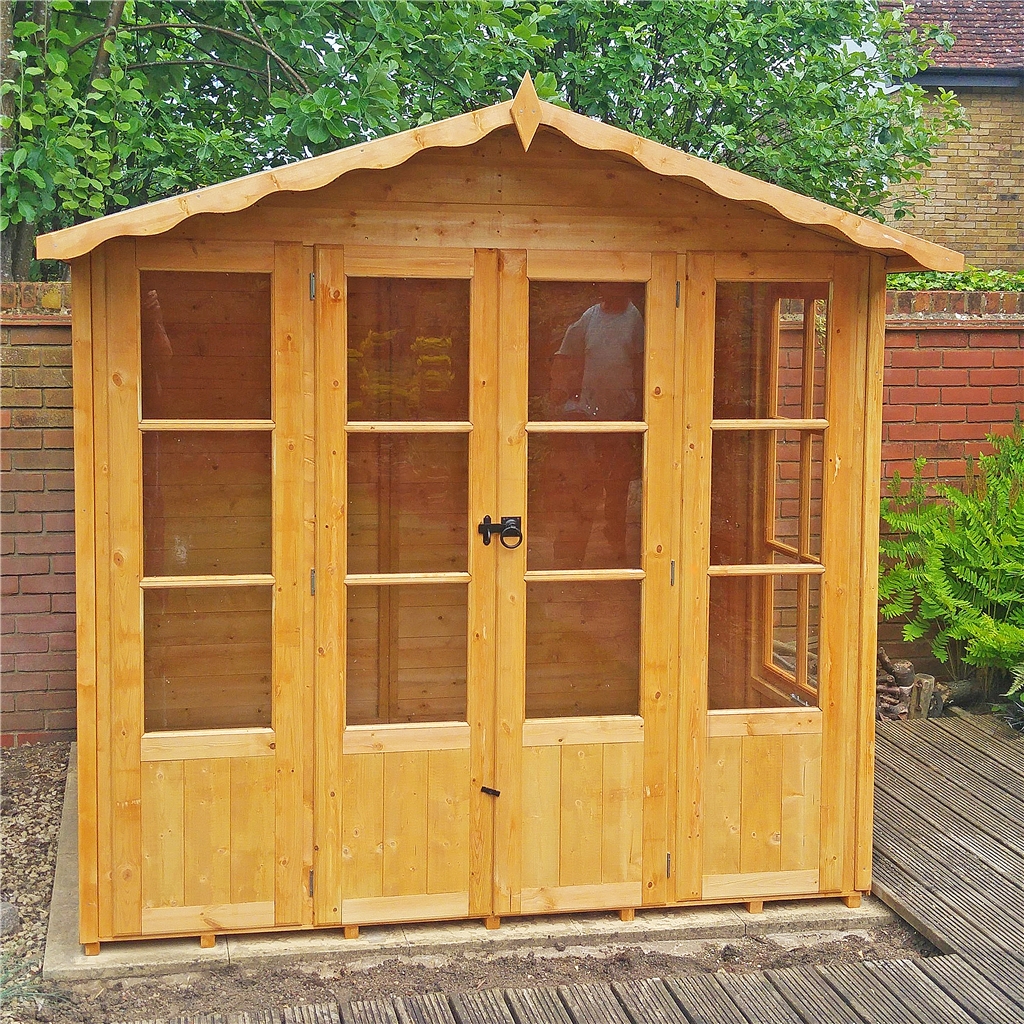 Installed 7 X 7 (2.05m X 1.98m) Premier Wooden Summerhouse Double