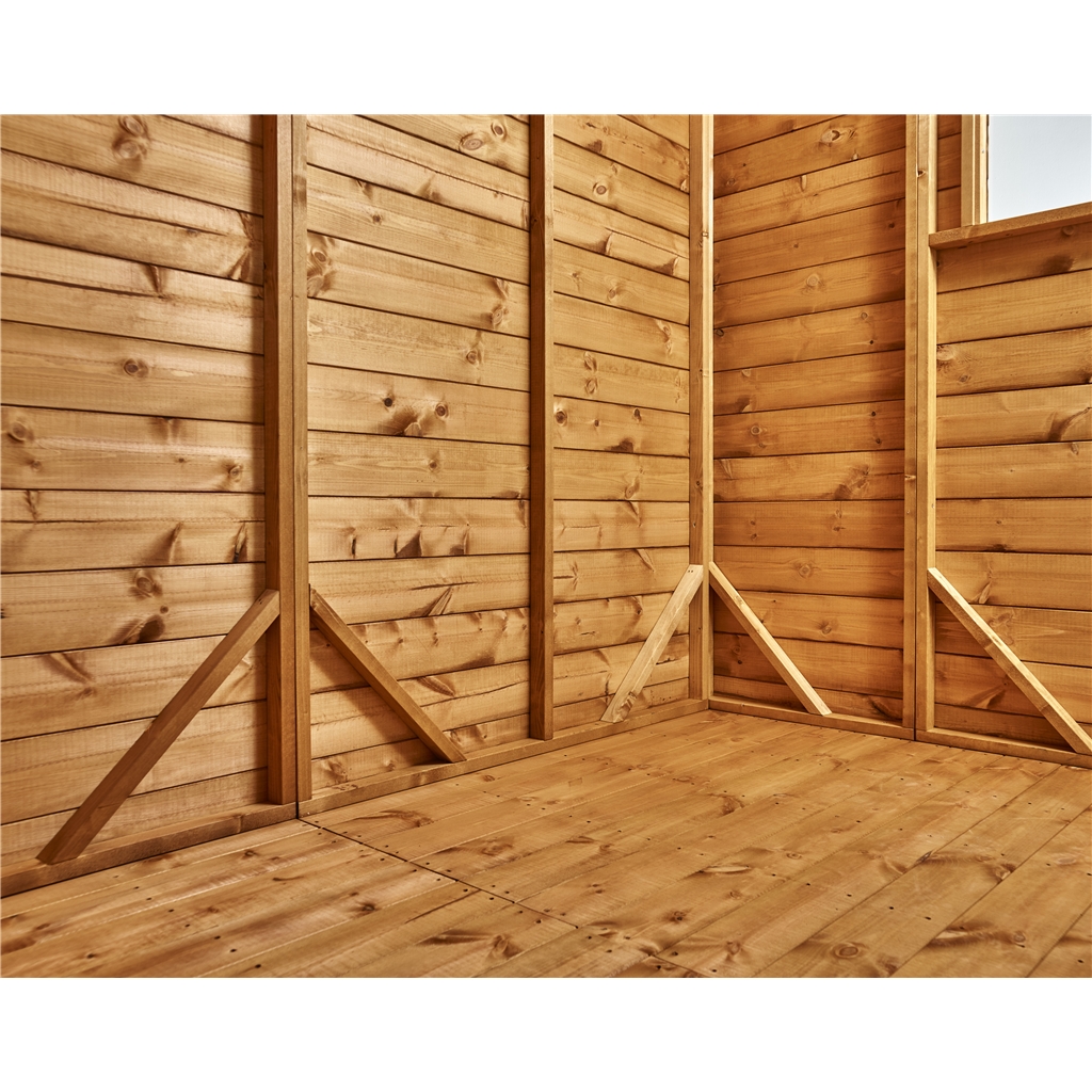 8 x 4 Premium Tongue And Groove Apex Shed Double Doors Windowless