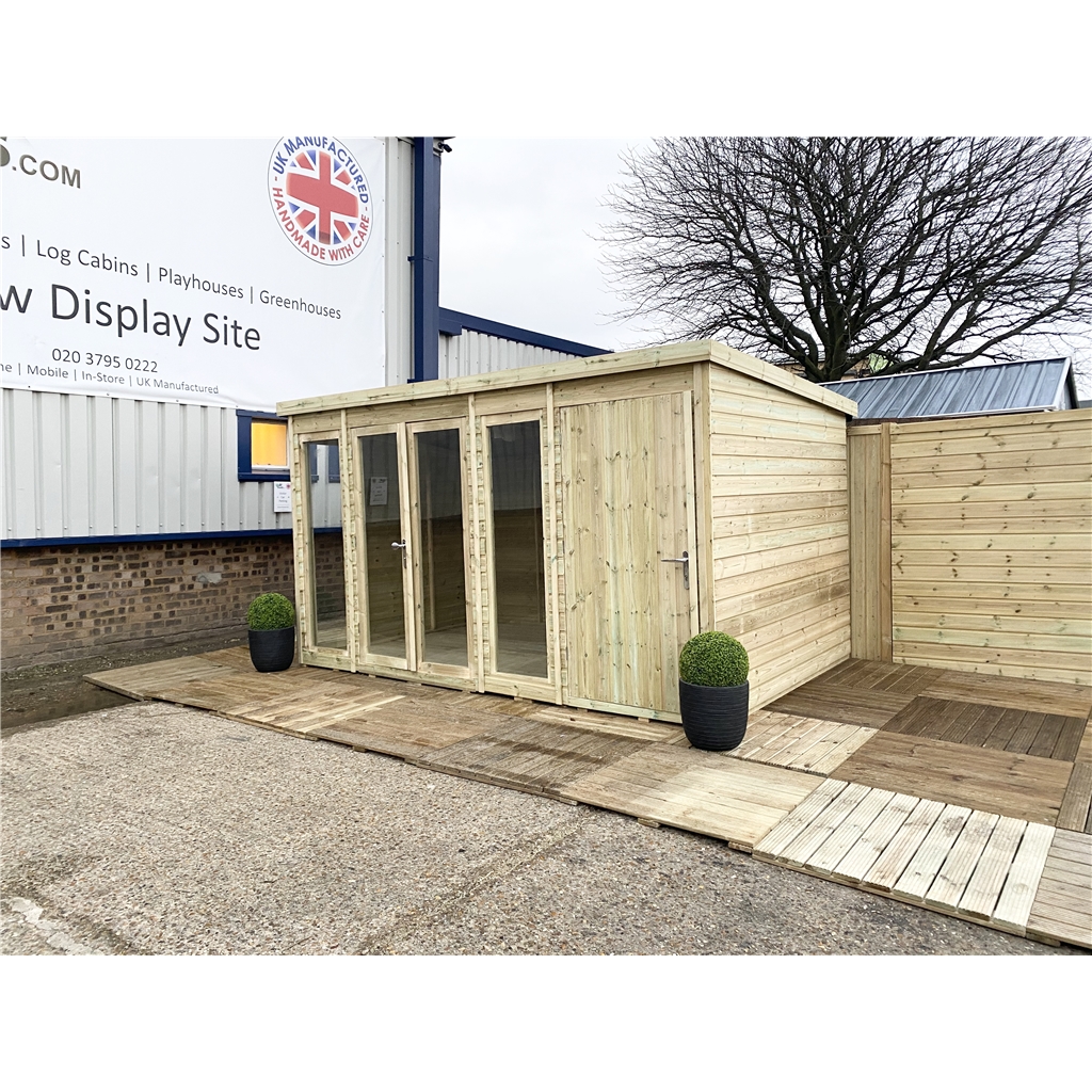 Installed 12ft X 8ft Combi Pressure Treated Tongue Groove Pent installed-12ft-x-8ft-combi-pressure-treated-tongue-groove-pent