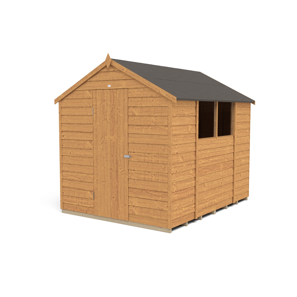 8 X 6 Overlap Apex Wooden Garden Shed With 2 Windows And Single Door (2
