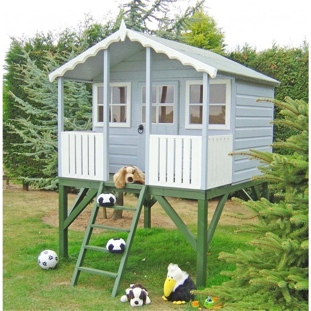 Installed 6 X 4 Wooden Stork Playhouse With Platform Installation