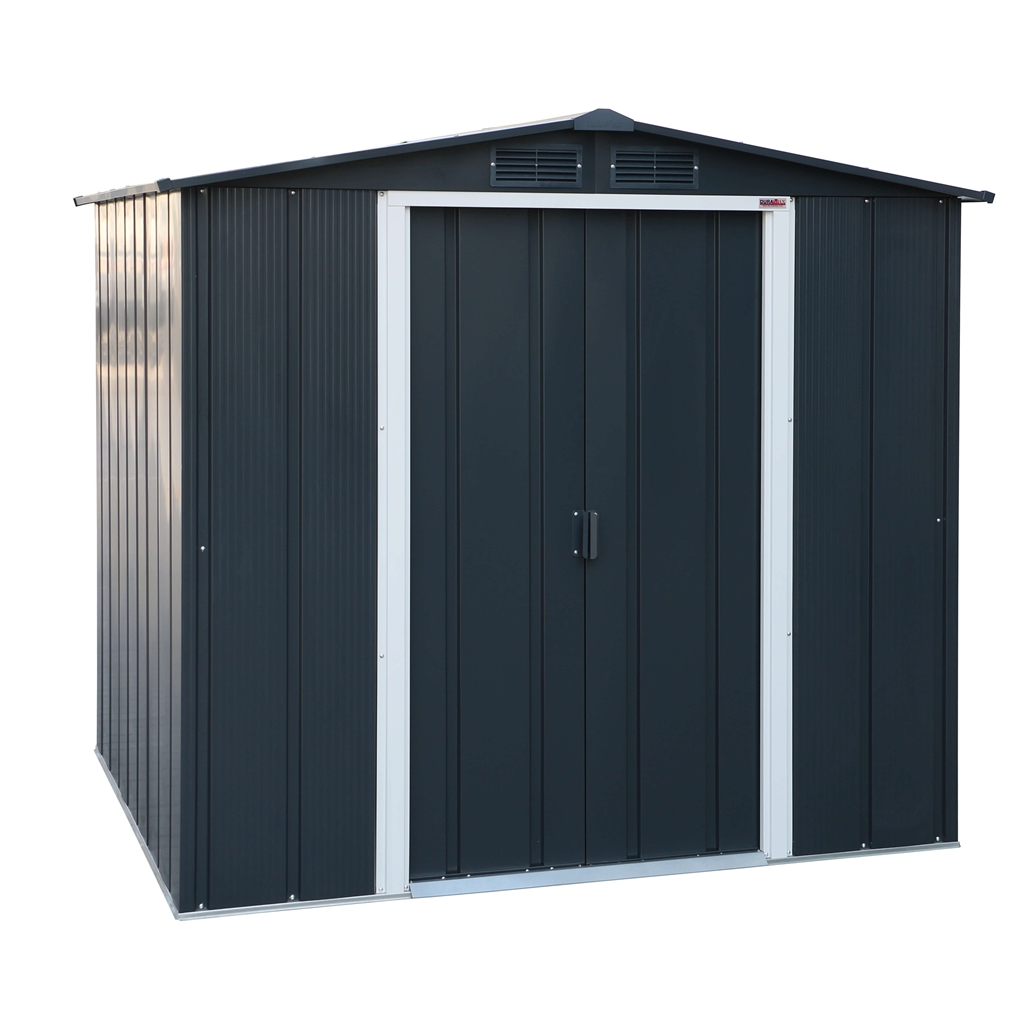 8 x 6 Value Apex Metal Shed - Anthracite Grey (2.62m x 1 