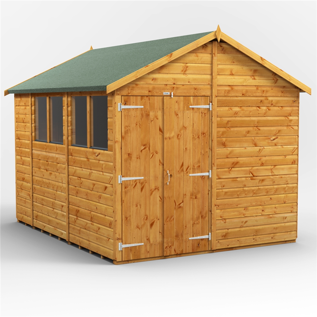 10 x 8 premium tongue and groove apex shed - double doors