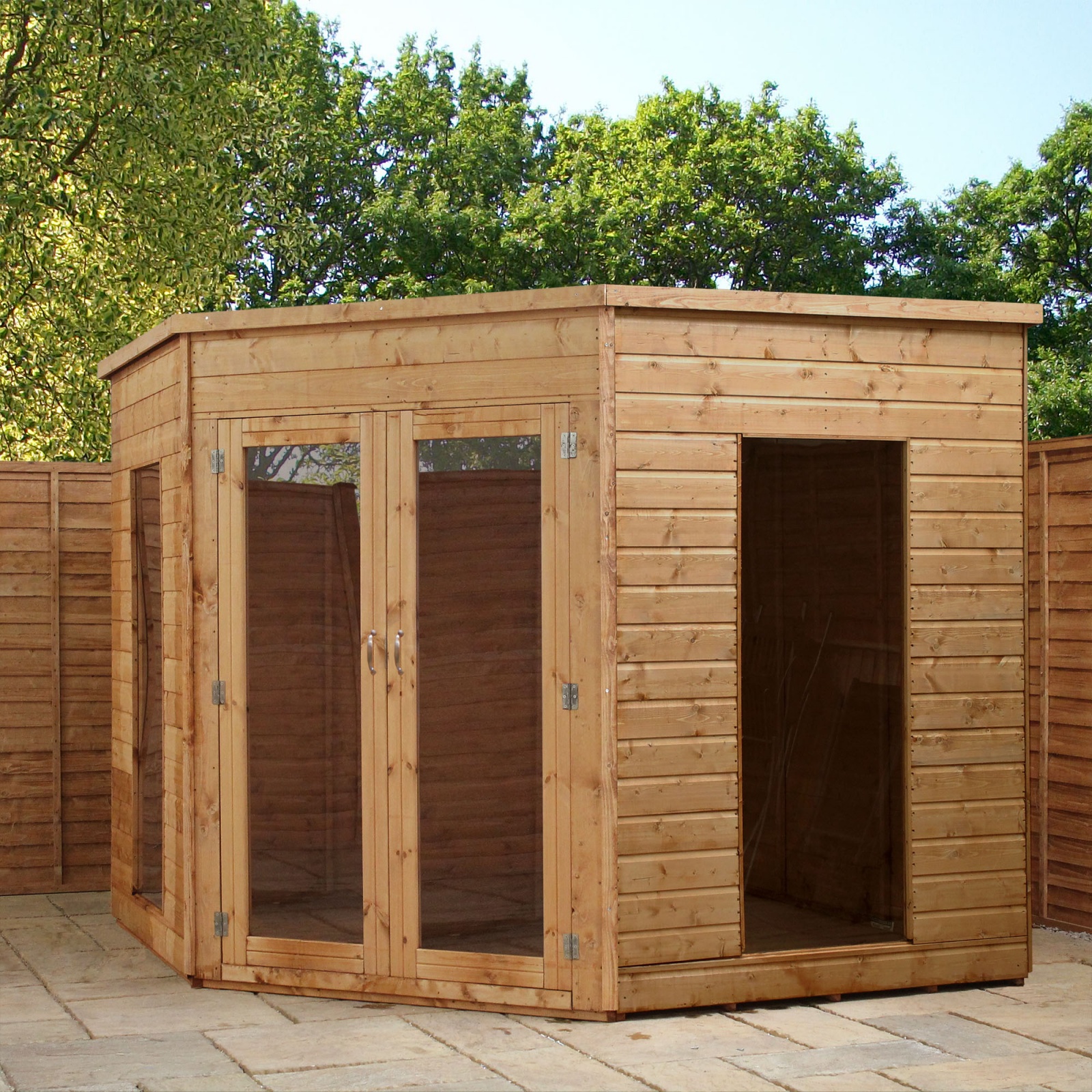 8 x 8 Premier Solis Corner Summerhouse (12mm Tongue and Groove Floor